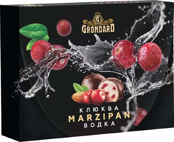 №1 TM Grondard       (10186) Конфеты глазированные Марципановые Клюква и Водка, 98г  в Балашихе