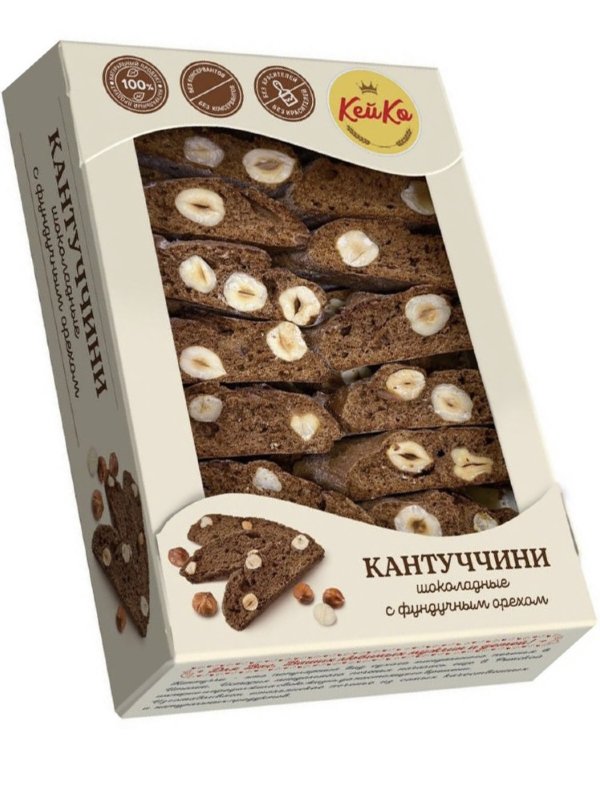 №3 Кей Ко Кантуччини шоколадные с фундучным орехом, 200г  в Балашихе