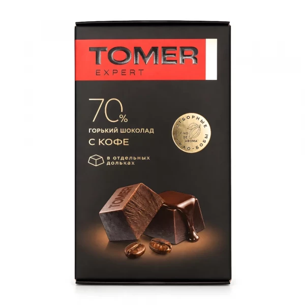 №1 Фабрика Томер  Горький (70%) шоколад с КОФЕ, 90г  в Балашихе