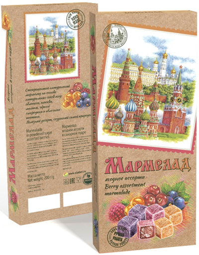 №2 Сладарт Мармелад Ассорти ягодное в сахарной пудре, 200г    в Балашихе